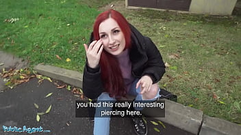 Fiery Redhead Public Agent Flaunts Her Pierced Tits Before Getting Pounded And Filled In The Basement