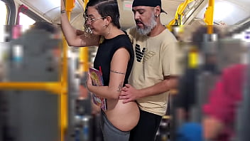 Naughty Co-ed Takes A Public Load On The Crowded Bus