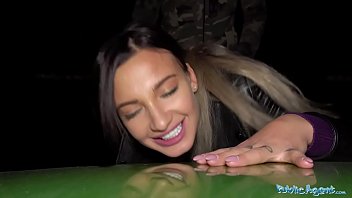Tattooed Vixen Gets A Public Nighttime Pounding And A Hot Facial Finish