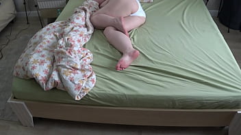 A Thick Pawg Wife Gets Caught On Camera, Fingering Her Wet Pussy Through White Panties Until She Cums Hard Before Bed.