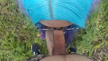 A Filthy Student Gives A Sloppy Public Park Blowjob