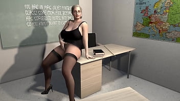 Naughty Educator Pleasures Herself Before Her Class.