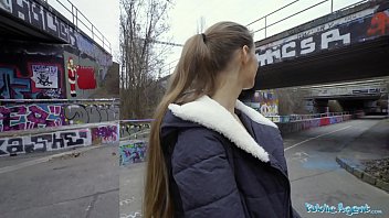 A Sultry Public Agent Named Kinuski Gets Railed By A Massive Spanish Stud In The Open Air Beneath A Shadowy Tunnel.