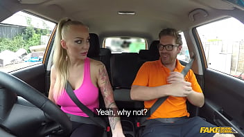 Big Tit Blonde Milf With Tattoos Craves A Wild Ride At Fake Driving School