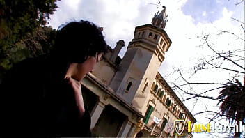 Naughty Teen Clarysse Gets Railed Against The Ancient Castle Walls