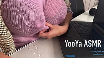 Naughty Stepmom Lures Her Stepson Into The Office, Teasing Him With Her Milky Nipples Before Giving His Throbbing Cock A Rough, Slick Handjob