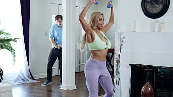 Sneaking A Peek At My Curvy Latina Stepmom’s Sweaty Workout, Her Thick Body Bouncing And Jiggling With Every Move.