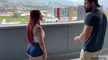 Curvaceous Ginger With A Juicy Backside Gets A Private Session With Her New Fitness Coach.