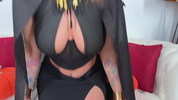 Naughty Wife’s Halloween Treat: Deep Throat And Backdoor Pounding