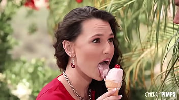 Liz Jordan’s Sweet Treat Turns Steamy As She Drips Ice Cream Over Her Pert Natural Tits Before Codey Steele Devours Her From Behind And Pounds Her Doggystyle Under The Open Sky.