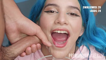 Galilea’s Greedy Gulp: Sixty-four Thick Loads Unleashed In Her Ravenous Mouth
