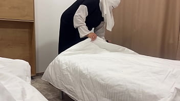 A Sultry Arab Maid Lures A Hotel Guest Into Her Chamber, Grinding Her Dripping Wet Cunt Against His Throbbing Cock Until He’s Begging For More.