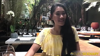 Slender Chinese Bombshell Fucks A Random White Stranger Right In The Hotel Lobby