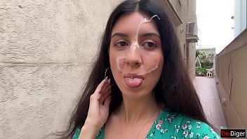 Stroll Through The Streets With My Hot Load Dripping Down Your Pretty Face For Everyone To See.