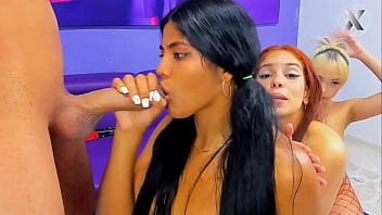 Three Sluts Getting Filthy With A Massive Hard Cock