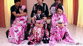 A Rare Japanese Threesome: Three Cute Jav Teens With Wild, Hairy Pussies