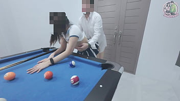 She Mounted The Pool Table, Moaning In Thai As She Got Pounded Deep And Hard.
