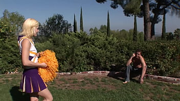 Outdoor Cheerleader Gets Pounded Hard And Deepthroats A Massive Dick