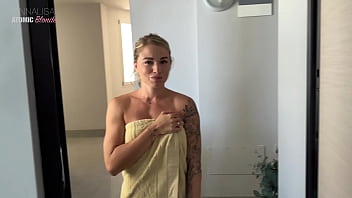 Caught In The Act By My Horny Neighbor, She Drops To Her Knees And Takes My Throbbing Cock In Her Mouth