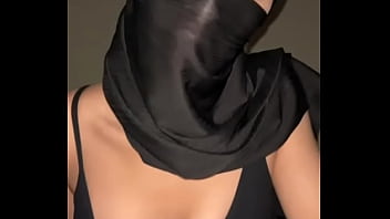 Desperate Hijab Whore Hungrily Gropes Her Big Arab Tits, Aching For A Rough Fuck