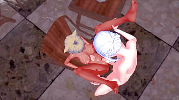 Busty Short-haired Futa Fucks Hard Under The Open Sky