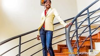 Sleek Ebony Beauty Auditions For Corporate Shots, Ravaged By Shady Director’s Massive Rod