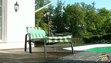 Sun-drenched Poolside Bench Beckons For A Girl’s Eager Fingers And A Deep, Wet Anal Ride.