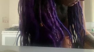 Unmasked Stranger Dominates Latina Dreadlock Beauty In A Rough Kitchen Takeover