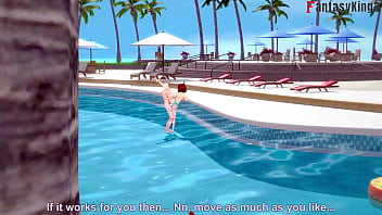 Poolside Passion: Anzu Mazaki’s Bikini Tease And Wild Fuck In Full Pov