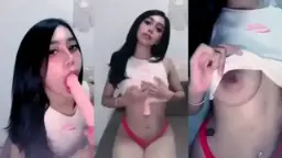Mango Live Host Pounding Her Pussy With A Dildo, Moaning And Squeezing Her Tits