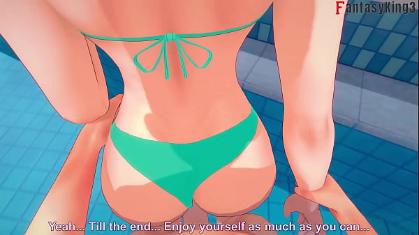 Poolside Passion With Anzu Mazaki: A Yu-gi-oh! Fantasy In Bikini And Tease