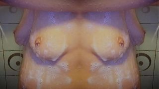 Reflection Of A Mature Goddess In The Shower
