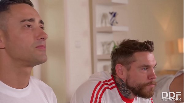 Ravishing Redhead Eva Berger Takes Three Soccer Fans In A Deep, Hard Gangbang