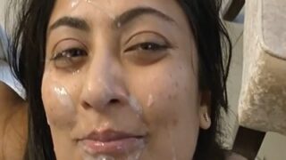 Cock-sucking Slut Earns A Hot Facial From Her Man’s Throbbing Load