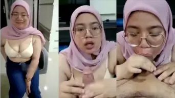 Gadis Berjilbab Mengisap Batang Besar Om-om Hingga Viral