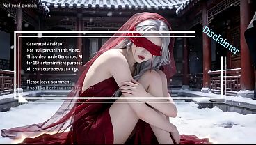 Snow-skinned Crimson-clad Silver-haired Maiden, Her Lips Part For A Creamy Offering—ai-crafted Debut