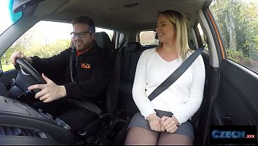 Busty Czech Student’s Backseat Climax: Fake Instructor’s Wild Ride In The Uk