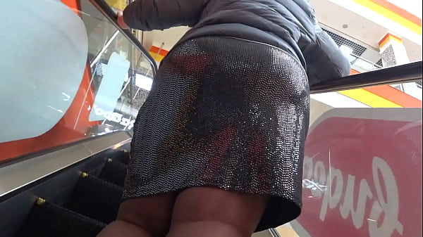 Peeping On A Plump Milf At The Mall: Thick Nylon-clad Thighs And A Skirt-straining Ass For An Amateur Foot Man