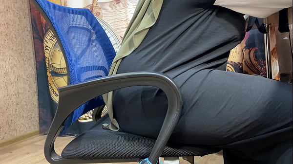 Veiled Temptress Teases Her Throbbing Clit Through Damp Panties At The Office