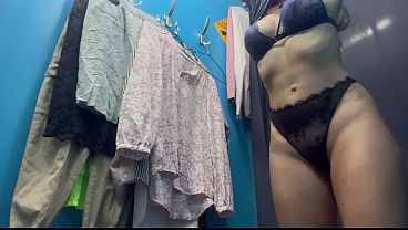 Dressing Room, Hidden Camera, Busty Russian Girl With Hard Nipples Exposed