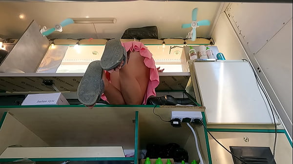 Peek Under The Counter: A Secret View Of Her Bent-over Form