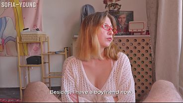 Russian Redhead Stepsis Gets Off On Phone While Her Boyfriend Watches