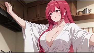 Stepson Walked In Early And Found His Step-mom Bending Over The Stove In A Tiny Fucking Robe. Kureha Enomoto Slutty Ai Hentai Cosplay