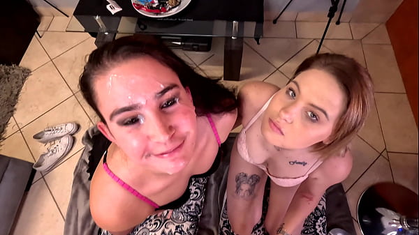 Filthy Sluts In Lace, Blowing Smoke And Sucking Dick, Face Covered In Cum, Licking It Clean