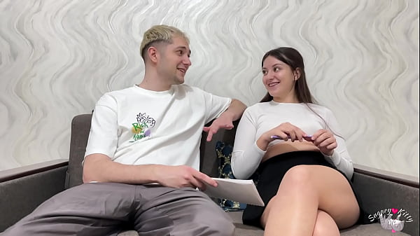Step Sis Walks In From School, Begs Step Bro For Homework Help, But He Only Agrees If She Wraps Her Hand Around His Cock First.
