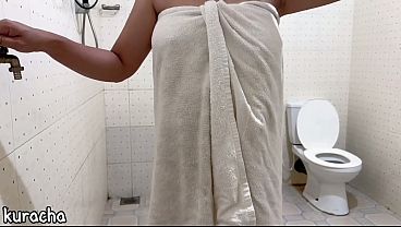 Sloppy Doctor Gets Wet In Hospital Shower While Creepy Attendant Watches From The Cracked Door