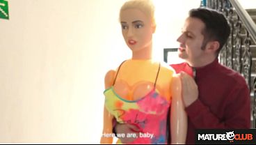 Matureclub – Horny Busty Blonde German Milf Teacher Walks In On Student Fucking A Giant Inflatable Cum Doll