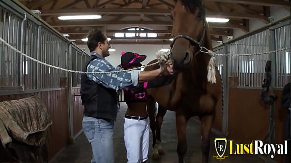 Stable Boy Pounds That Horny Brunette Slut Into The Hay