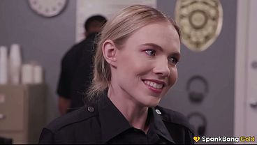 Slutty Gold Badge Cop Gets Pounded Raw By Every Officer In The Station